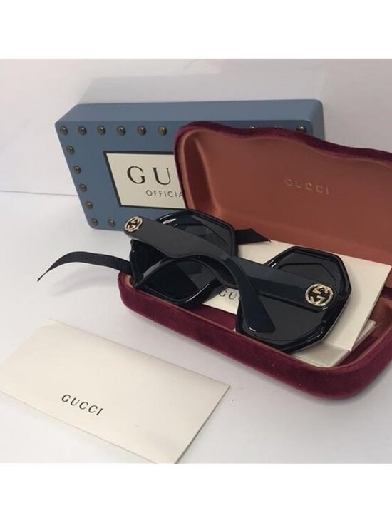 NEW GUCCI GG1242S 001 OVERSIZED ROUND WOMEN’S SUNGLASSES GUCCI GG1242S BLACK